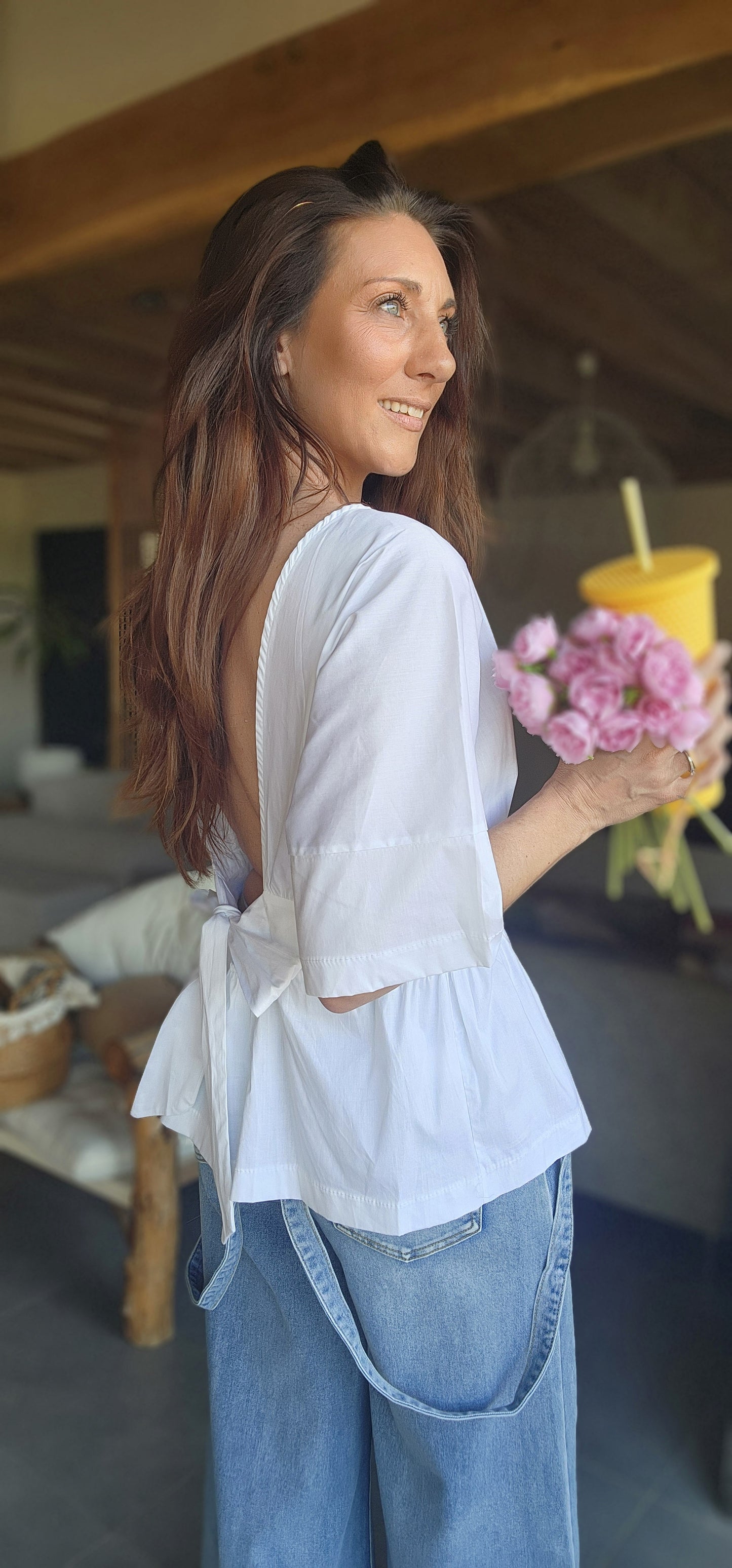 Blouse PENELOPE dos nu Blanche
