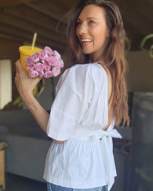 Blouse PENELOPE dos nu Blanche