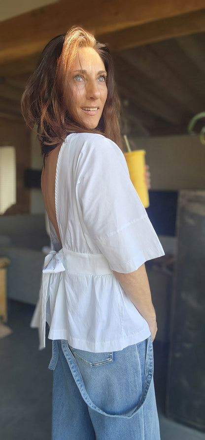 Blouse PENELOPE dos nu Blanche