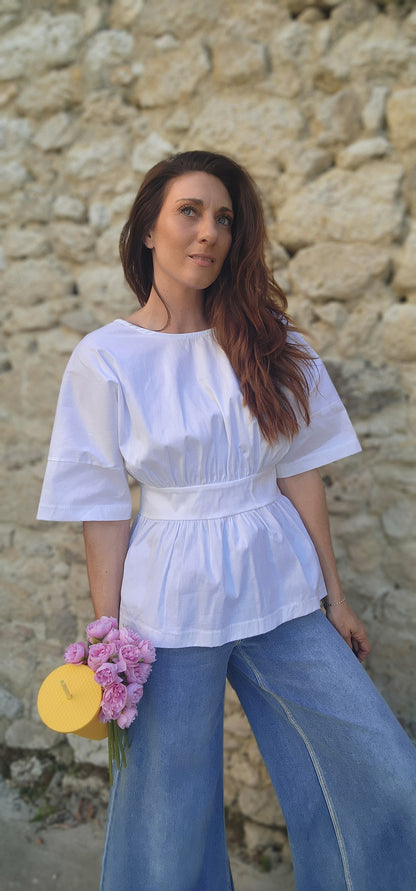 Blouse PENELOPE dos nu Blanche