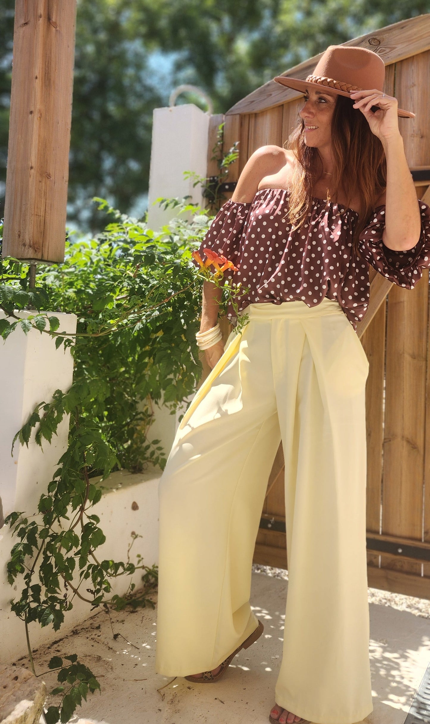 Pantalon BELLA jaune pastel