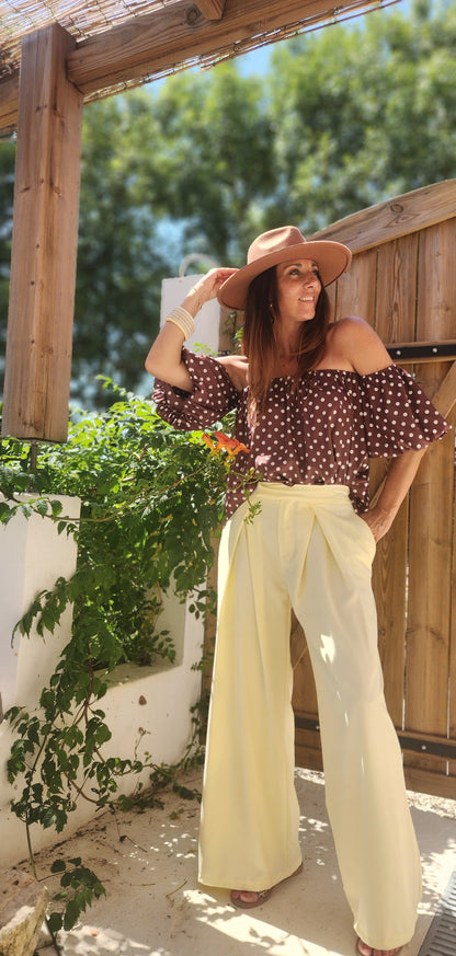 Pantalon BELLA jaune pastel