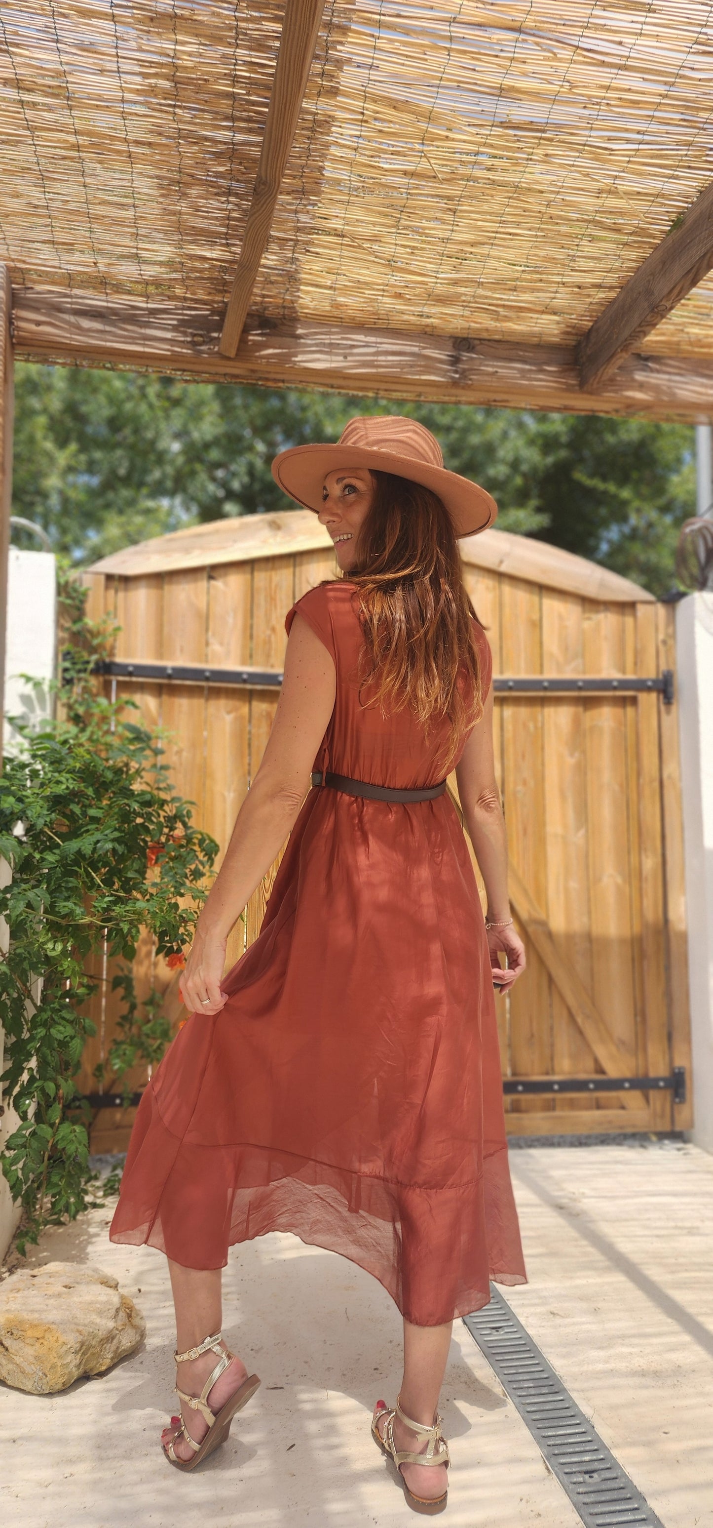 Robe voile LARIA Terracotta