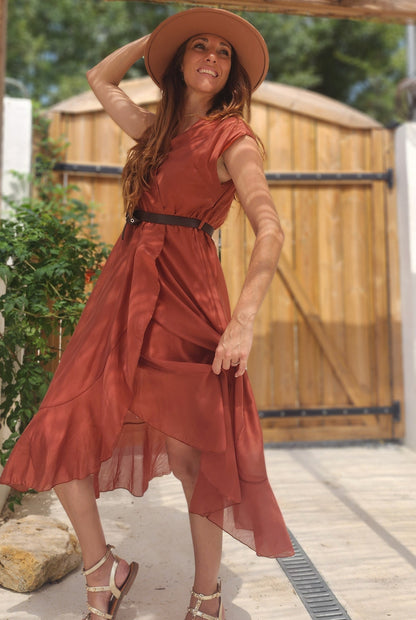 Robe voile LARIA Terracotta