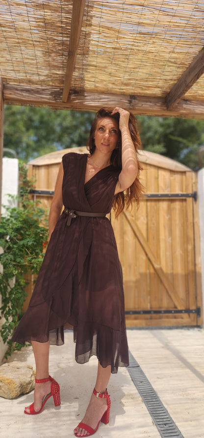 Robe voile LARIA Choco