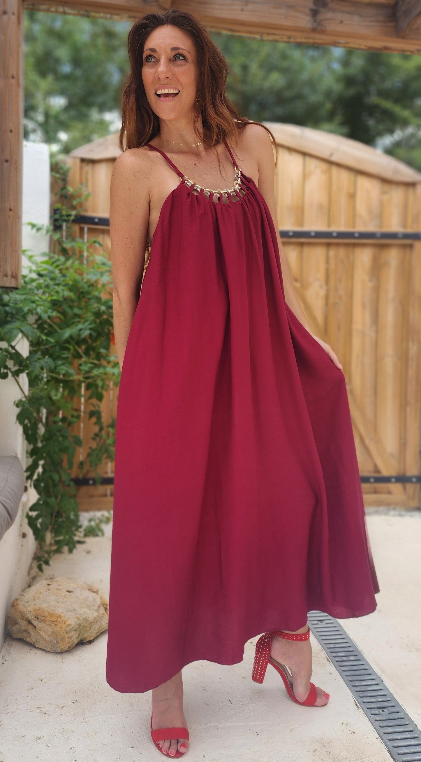 Robe CARLA lie de Vin