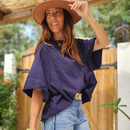 Tee-shirt DENVER oversize Bleu Marine