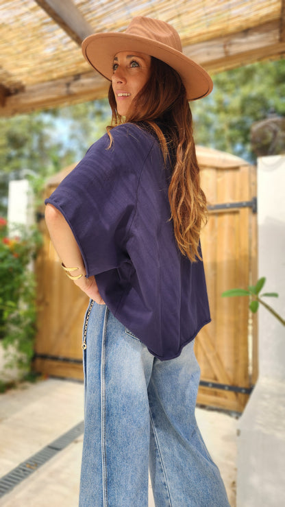 Tee-shirt DENVER oversize Bleu Marine