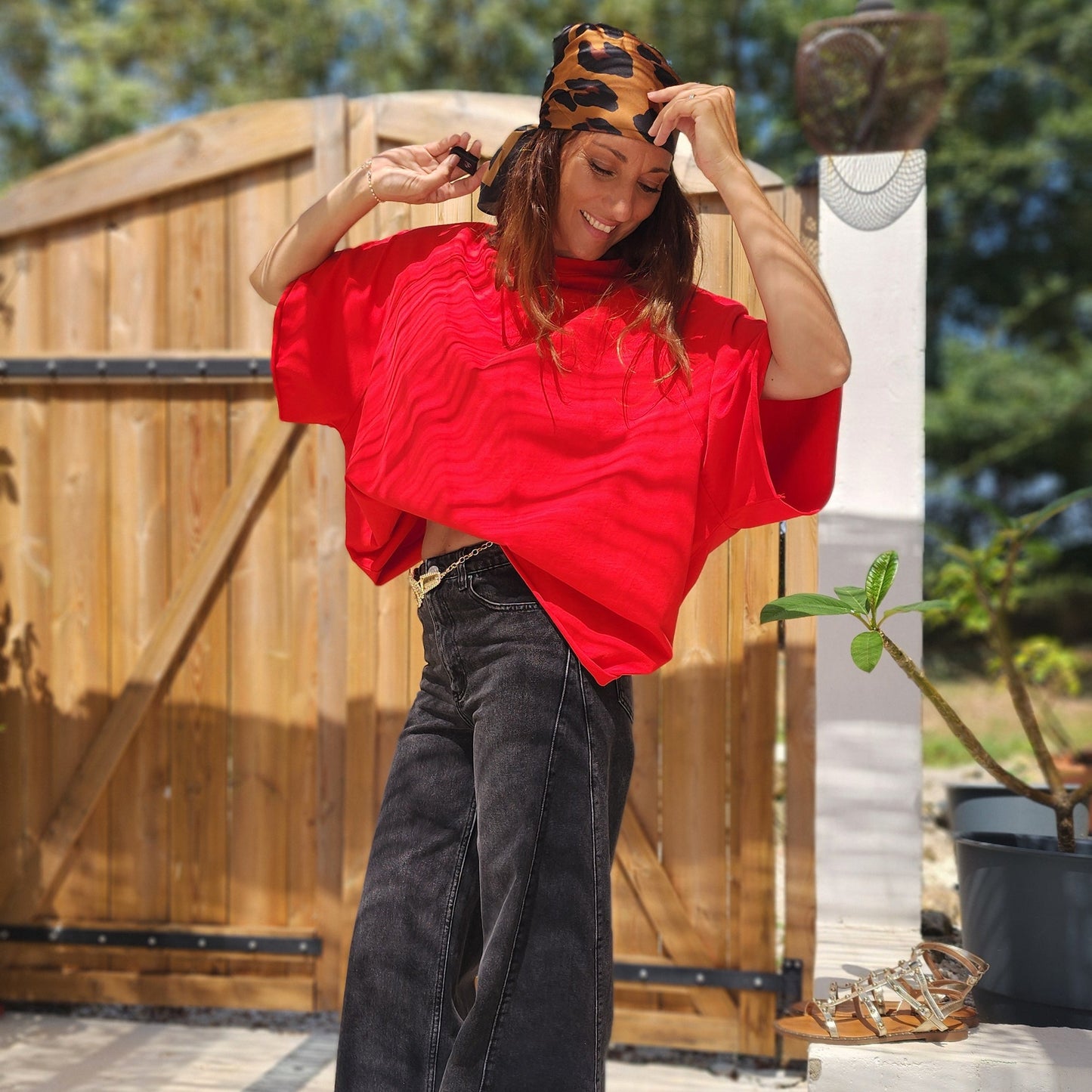 Tee-shirt DENVER oversize Rouge