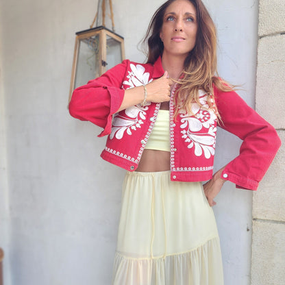 Veste en Jean SABI Rouge