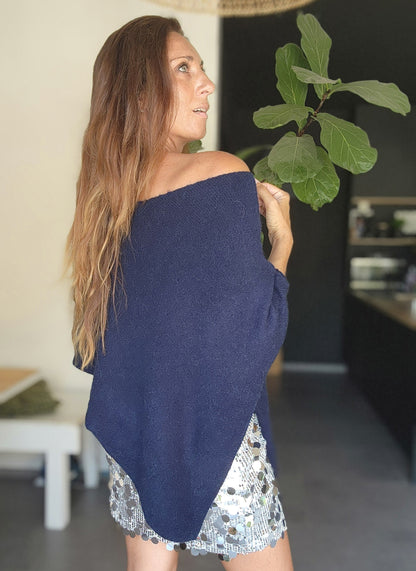 Poncho JADE Bleu Marine