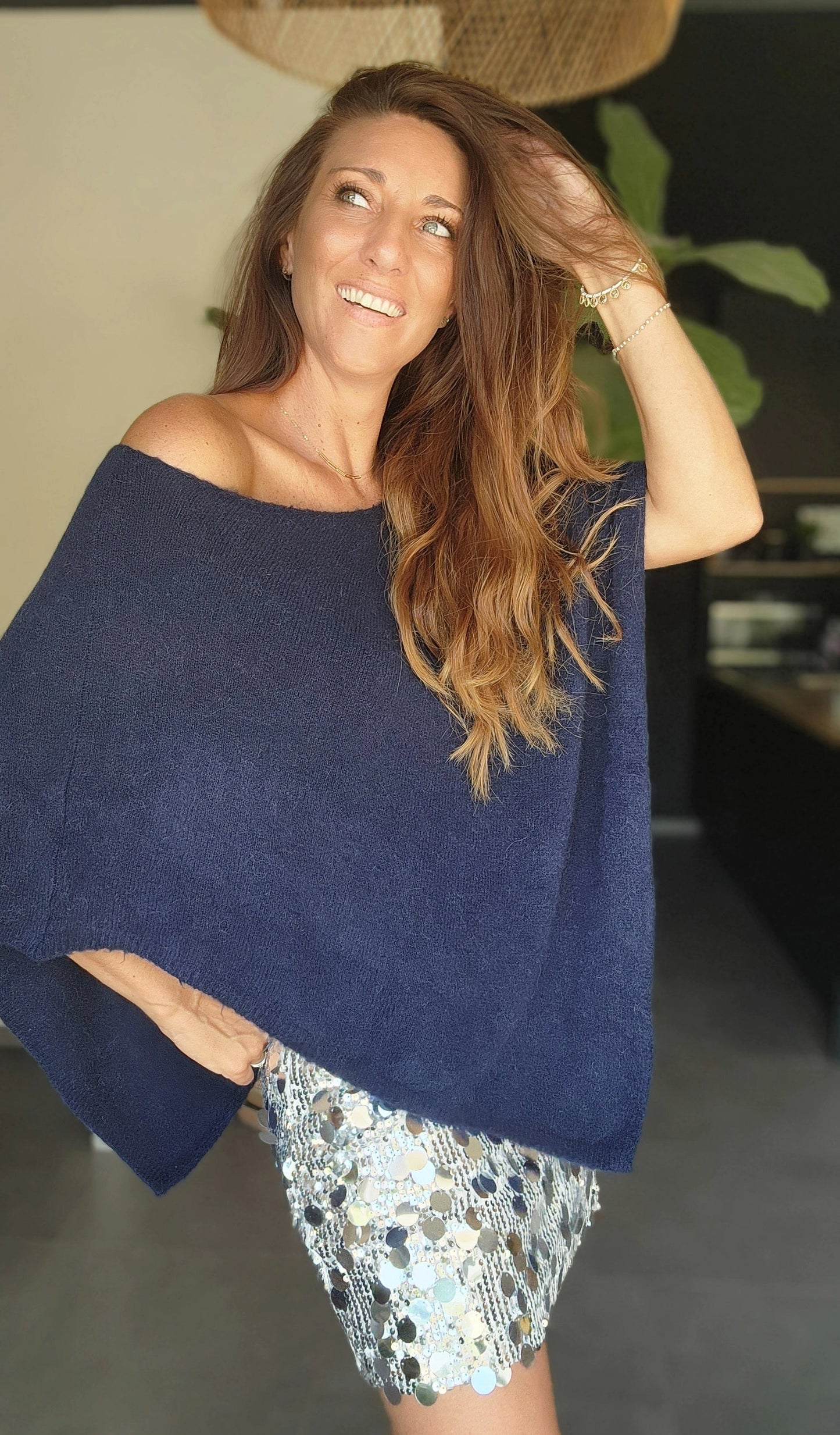 Poncho JADE Bleu Marine