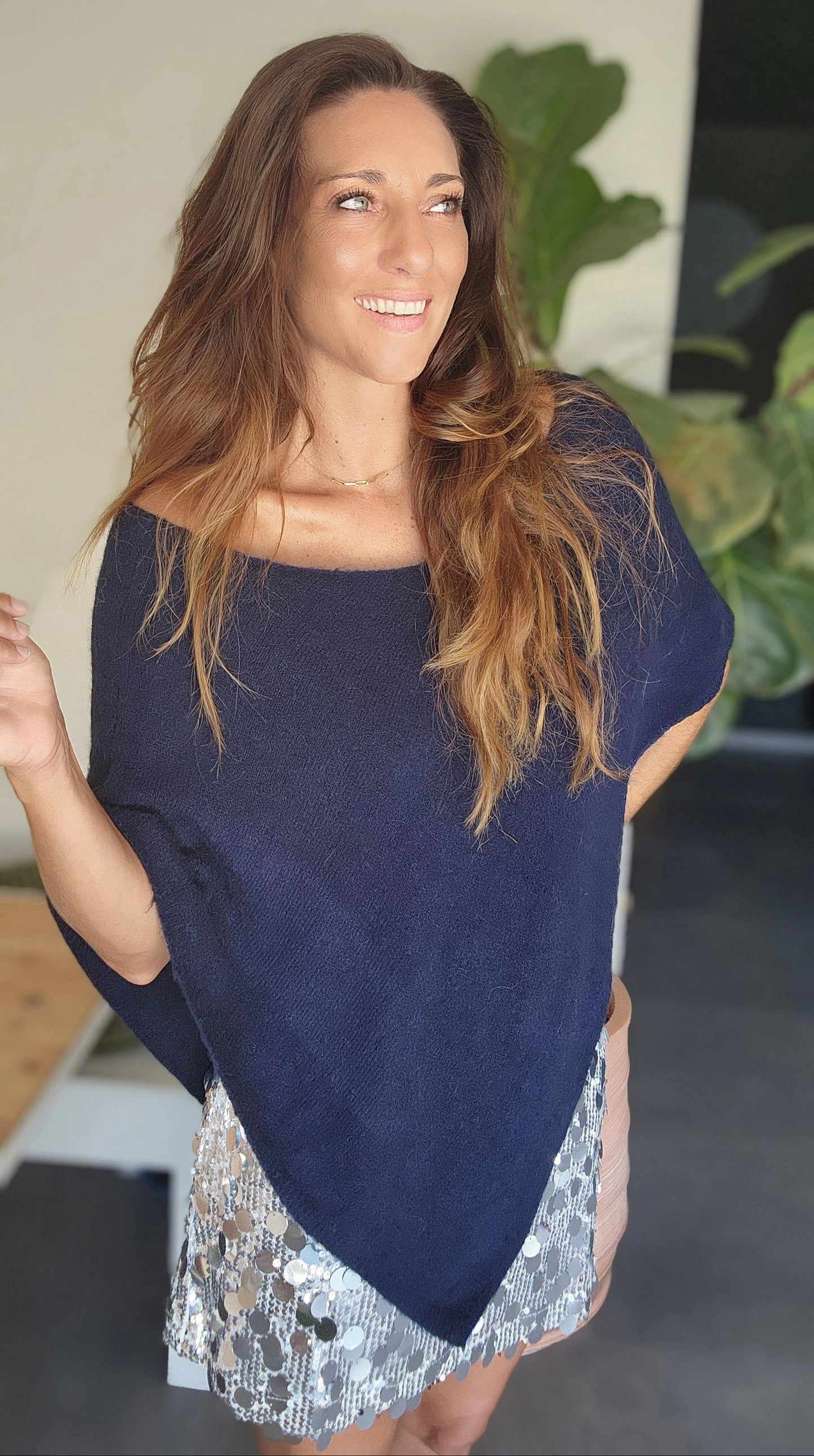 Poncho JADE Bleu Marine