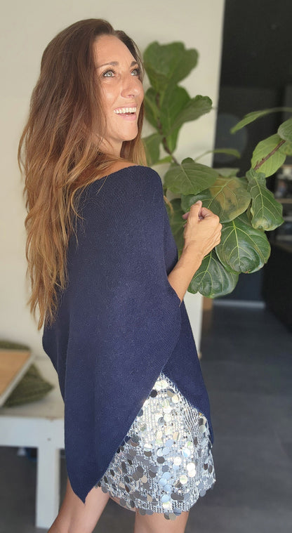 Poncho JADE Bleu Marine