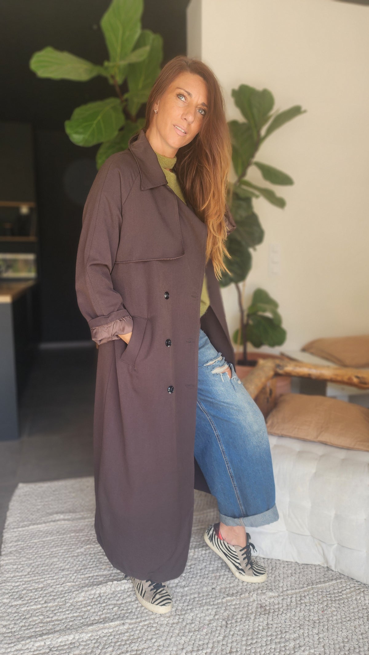 Veste longue CAMBRIDGE Marron