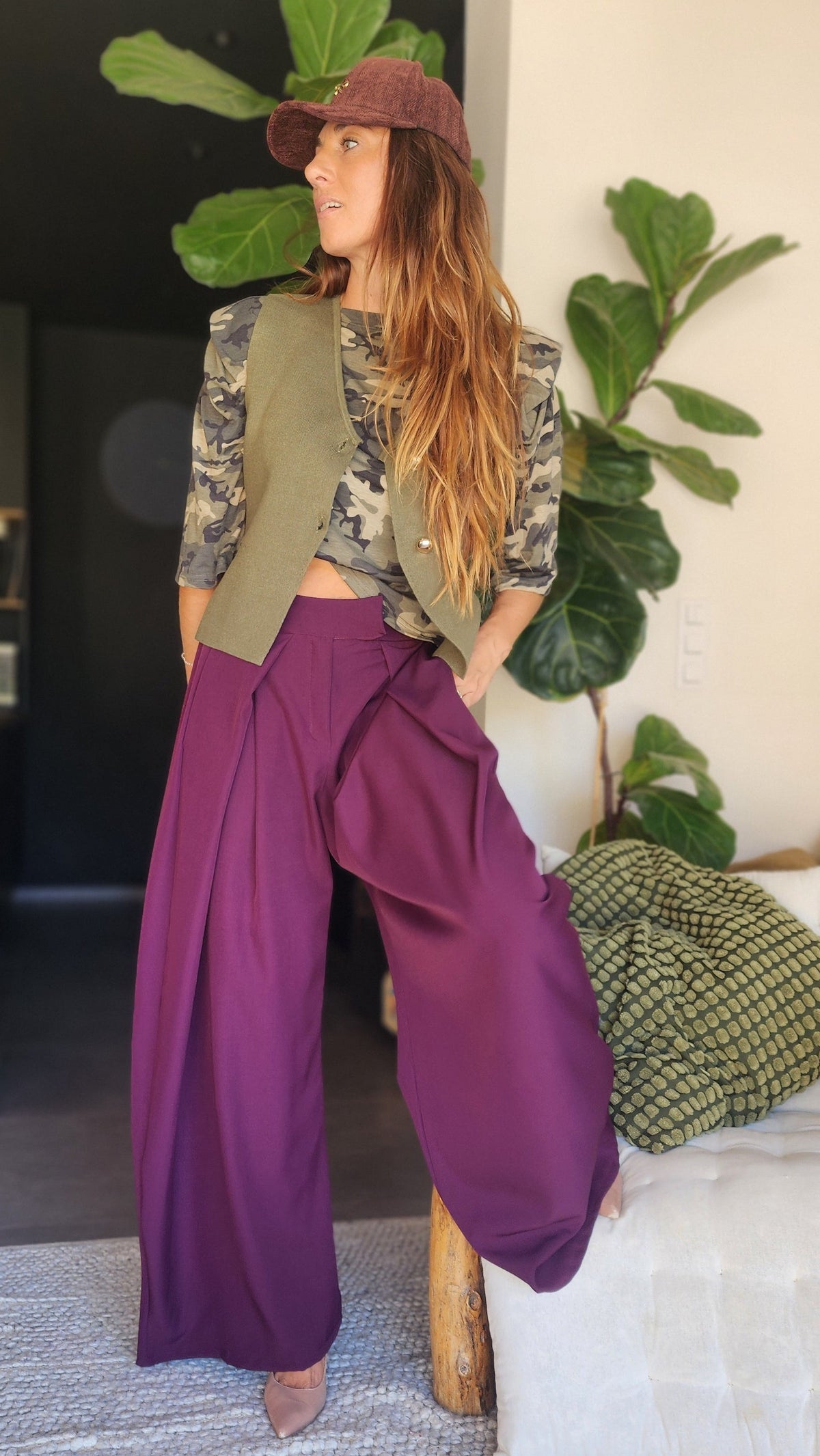 Pantalon CUBA Prune