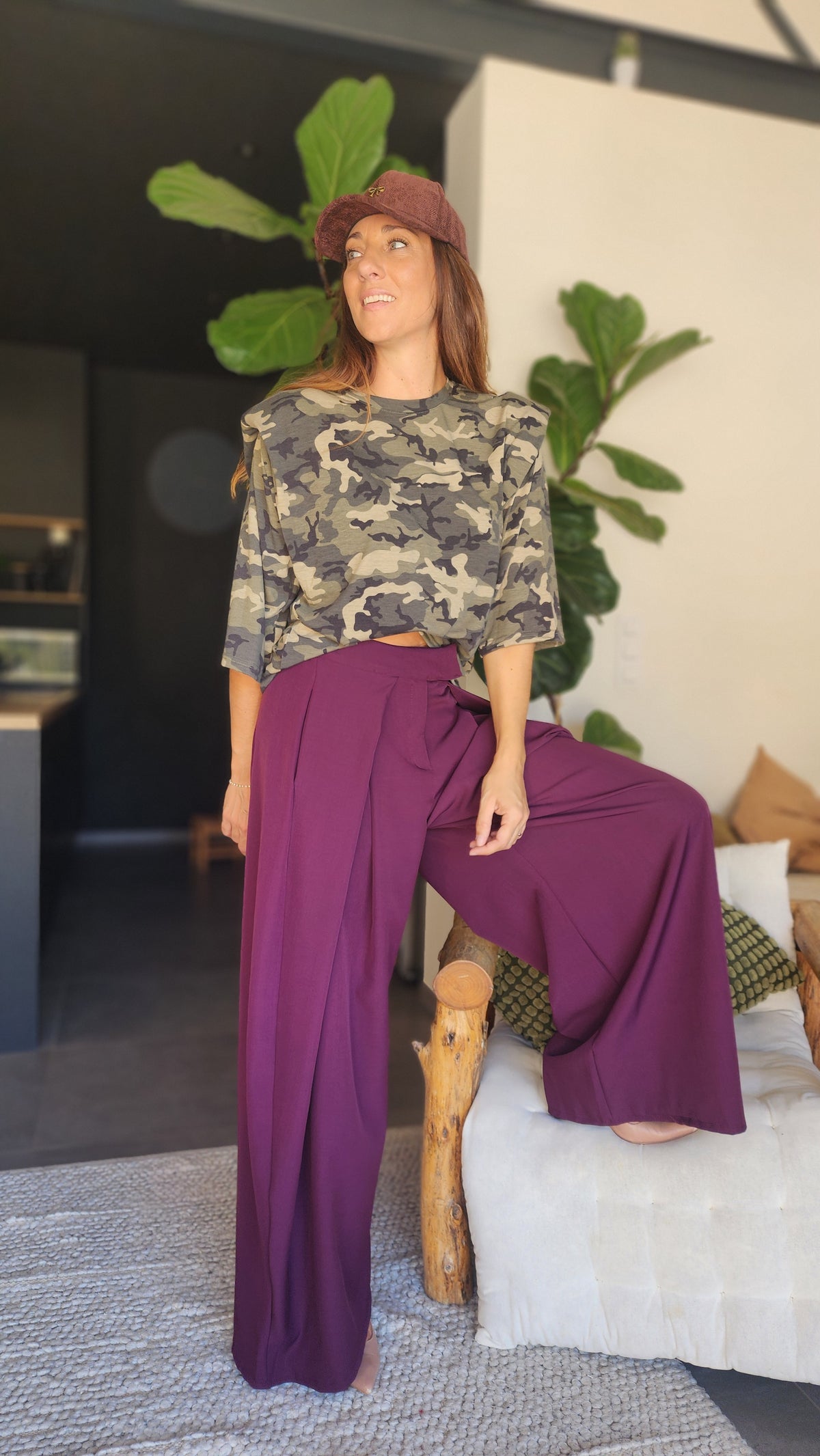 Pantalon CUBA Prune