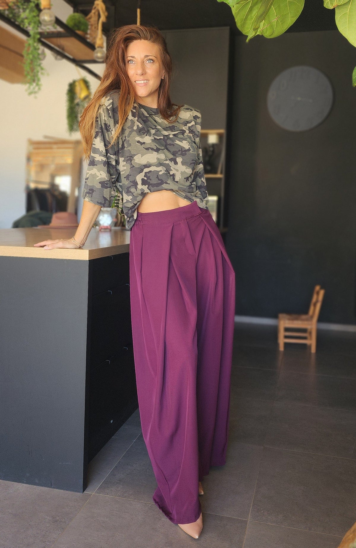 Pantalon CUBA Prune