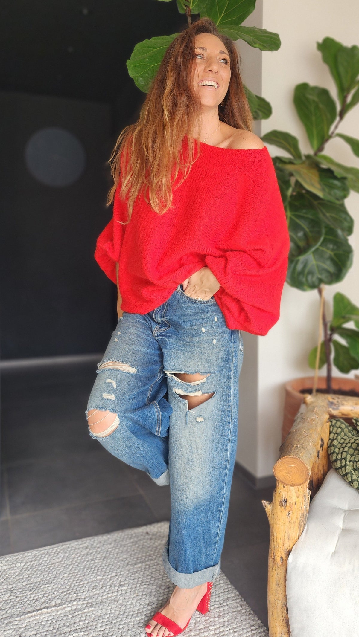 Pull Oversize SAPHIR Rouge