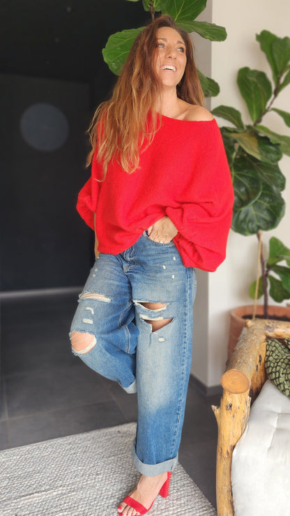 Pull Oversize SAPHIR Rouge