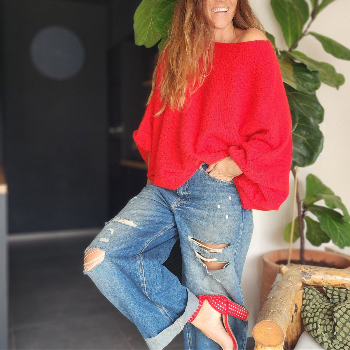 Pull Oversize SAPHIR Rouge