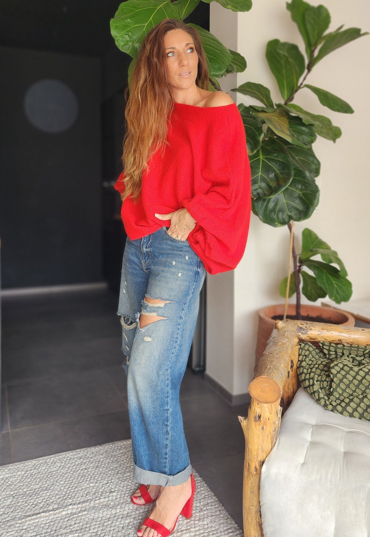 Pull Oversize SAPHIR Rouge