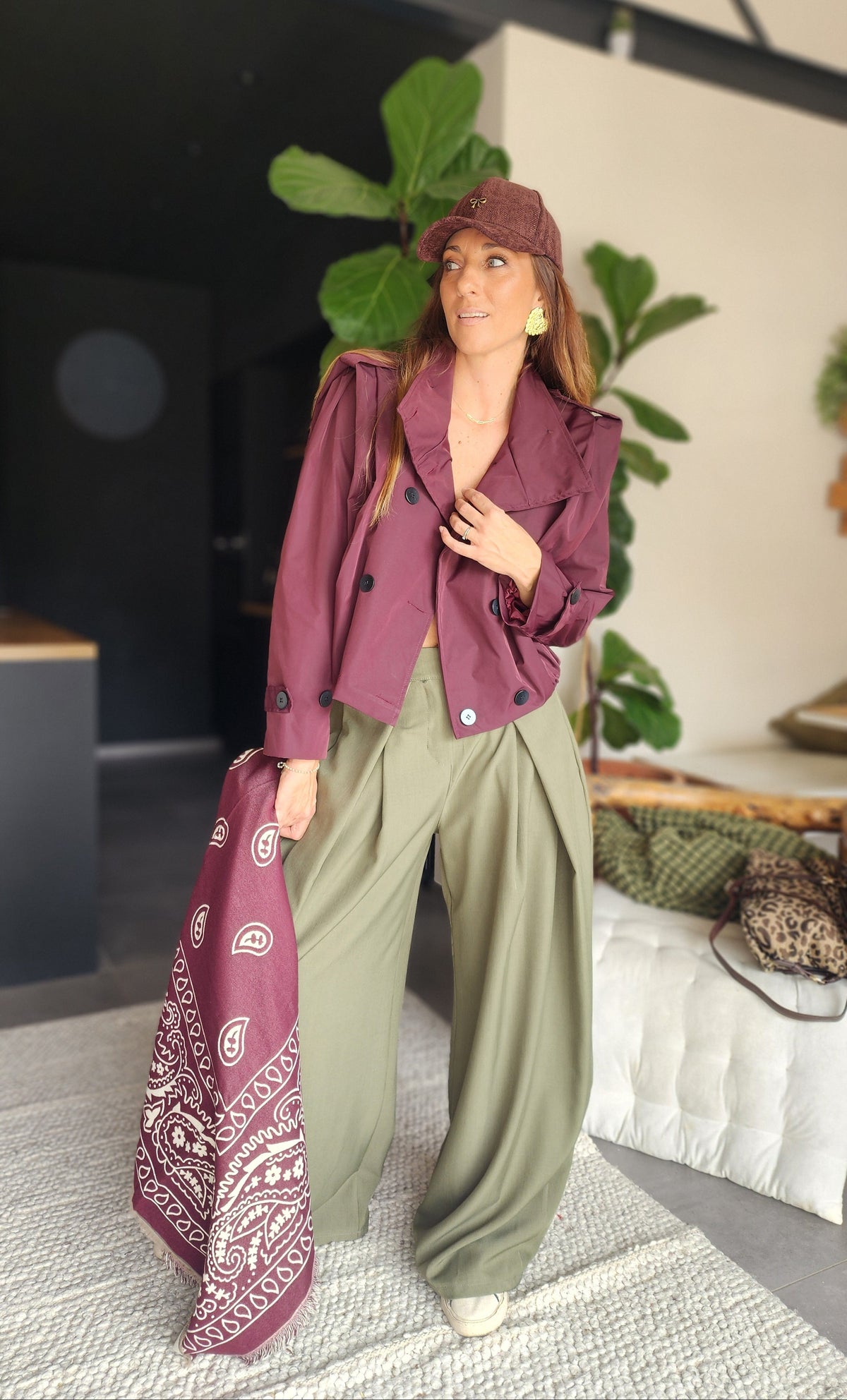 Veste coupe-vent ZARA Prune
