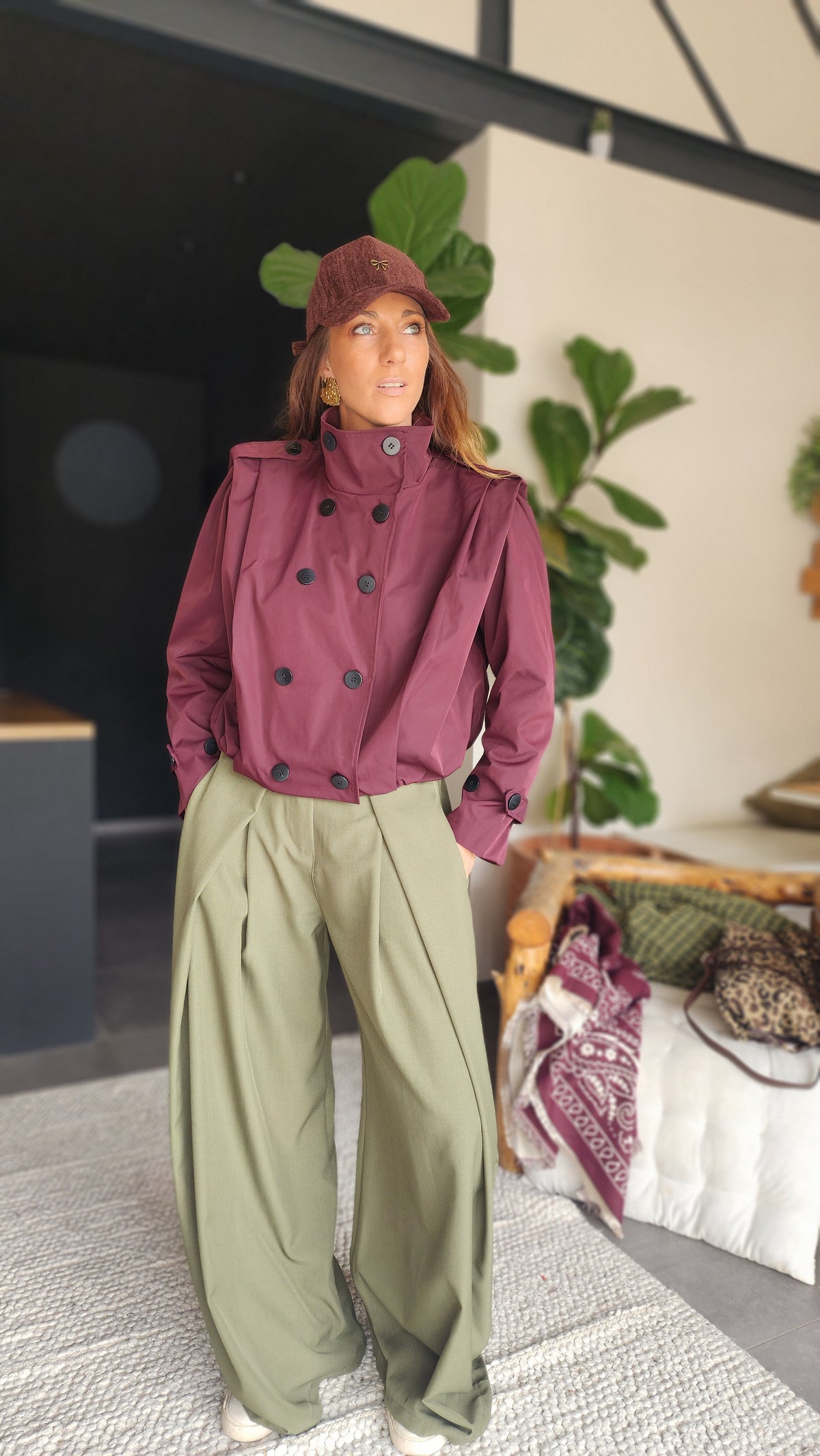 Veste coupe-vent ZARA Prune