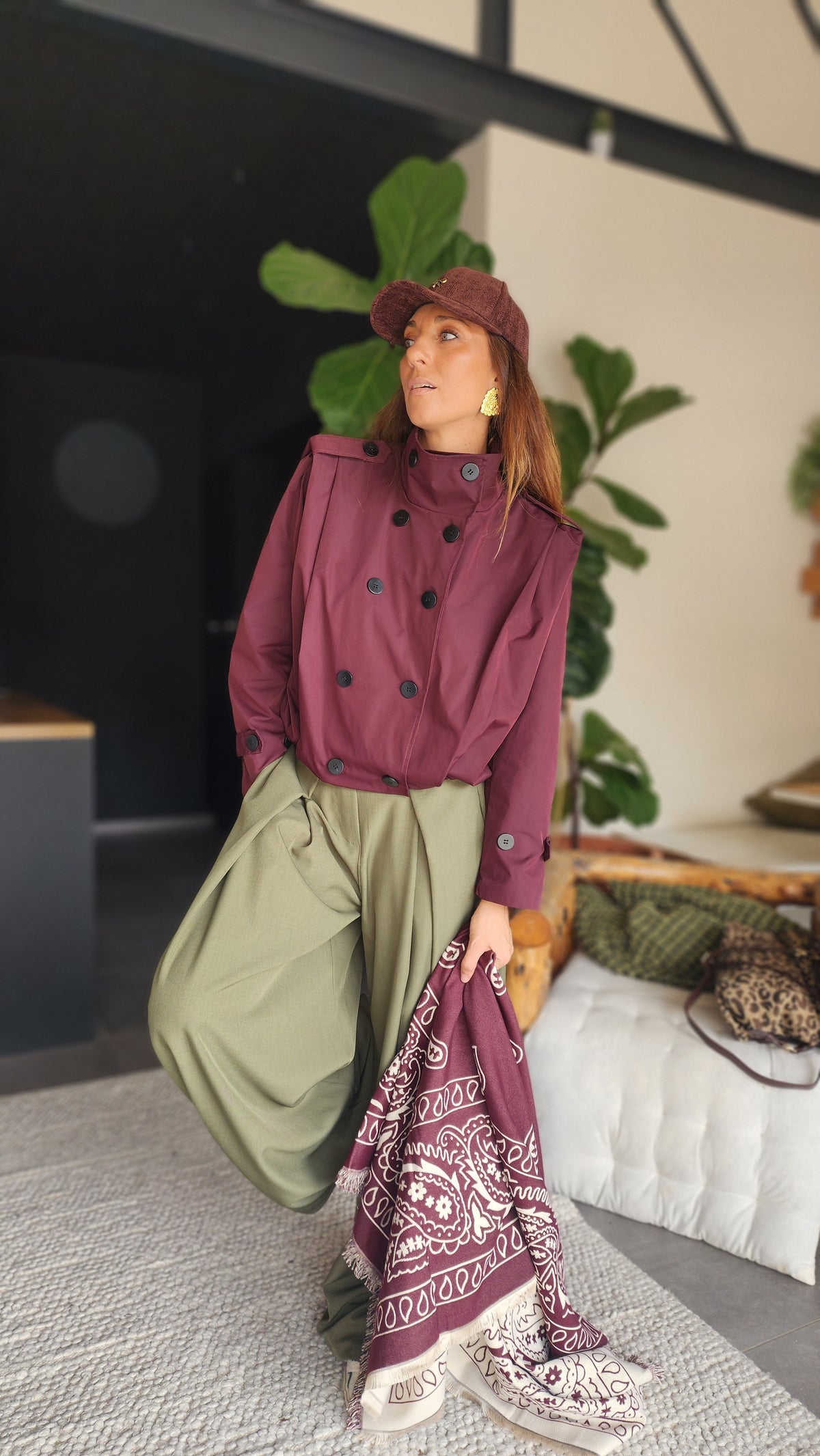 Veste coupe-vent ZARA Prune