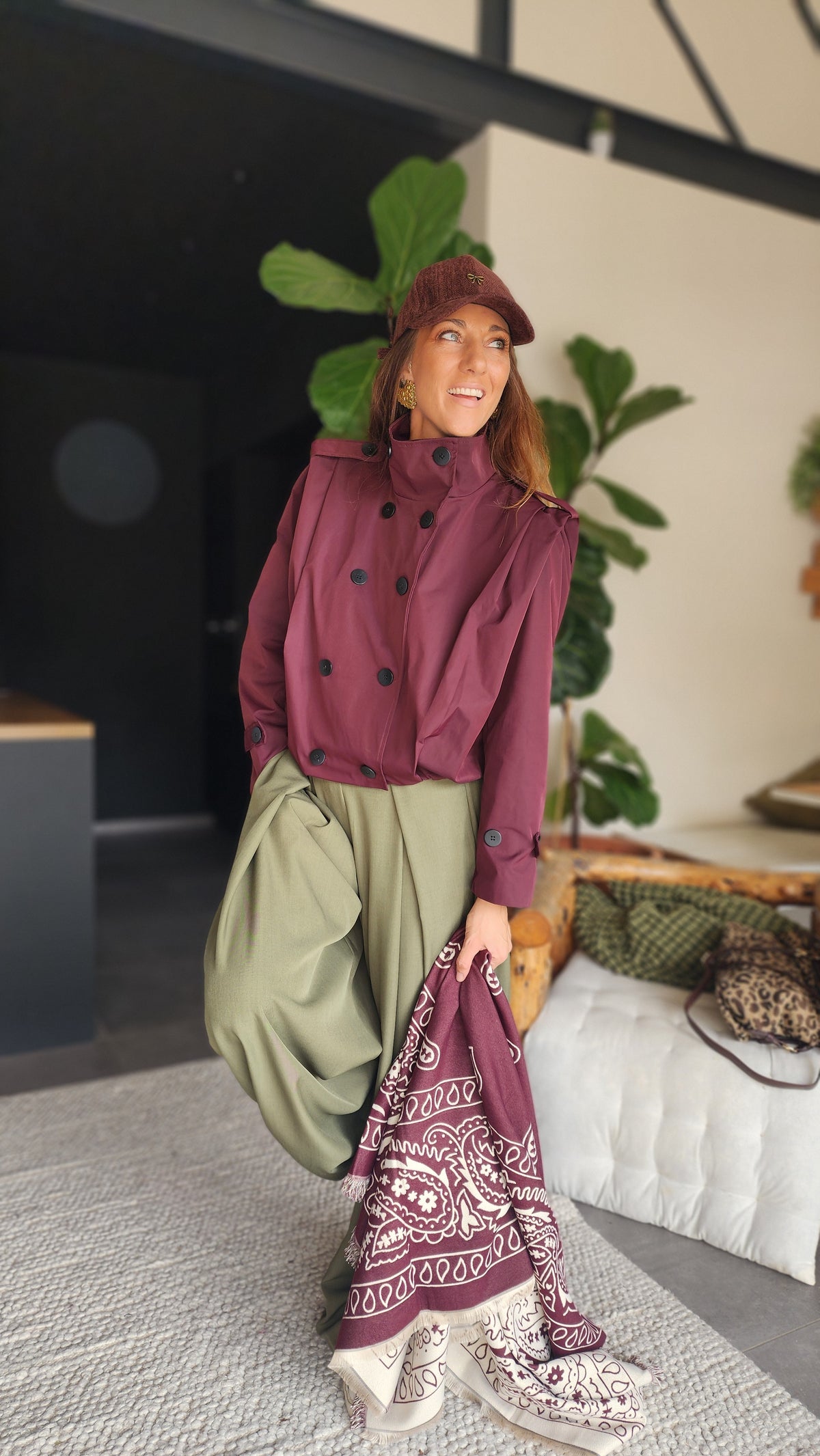 Veste coupe-vent ZARA Prune