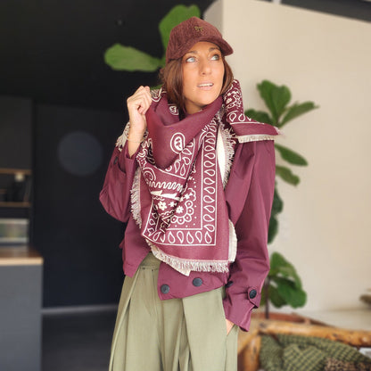 Écharpe BANDITA Prune & Beige