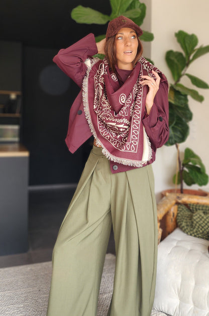 Écharpe BANDITA Prune & Beige