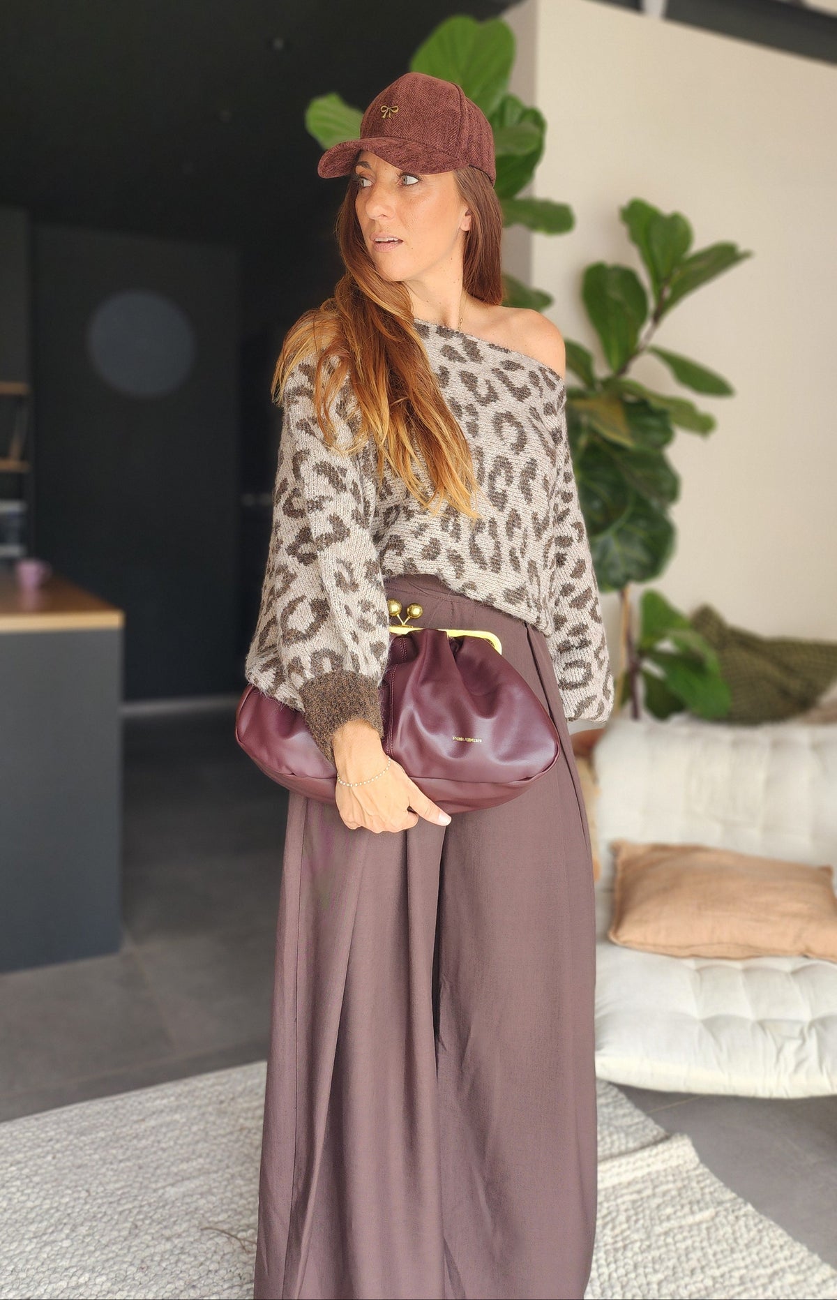 Pull MOKA – Léopard taupe et marron
