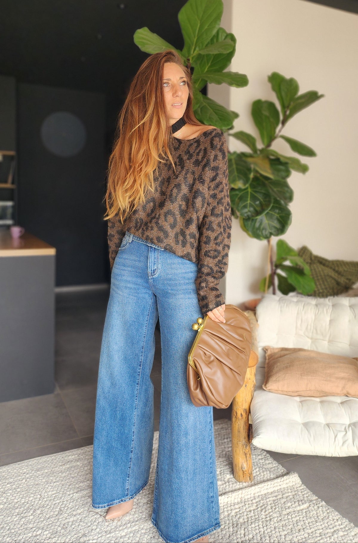 Pull SASKA – Marron et noir
