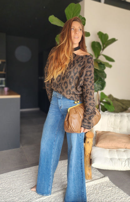 Pull SASKA – Marron et noir