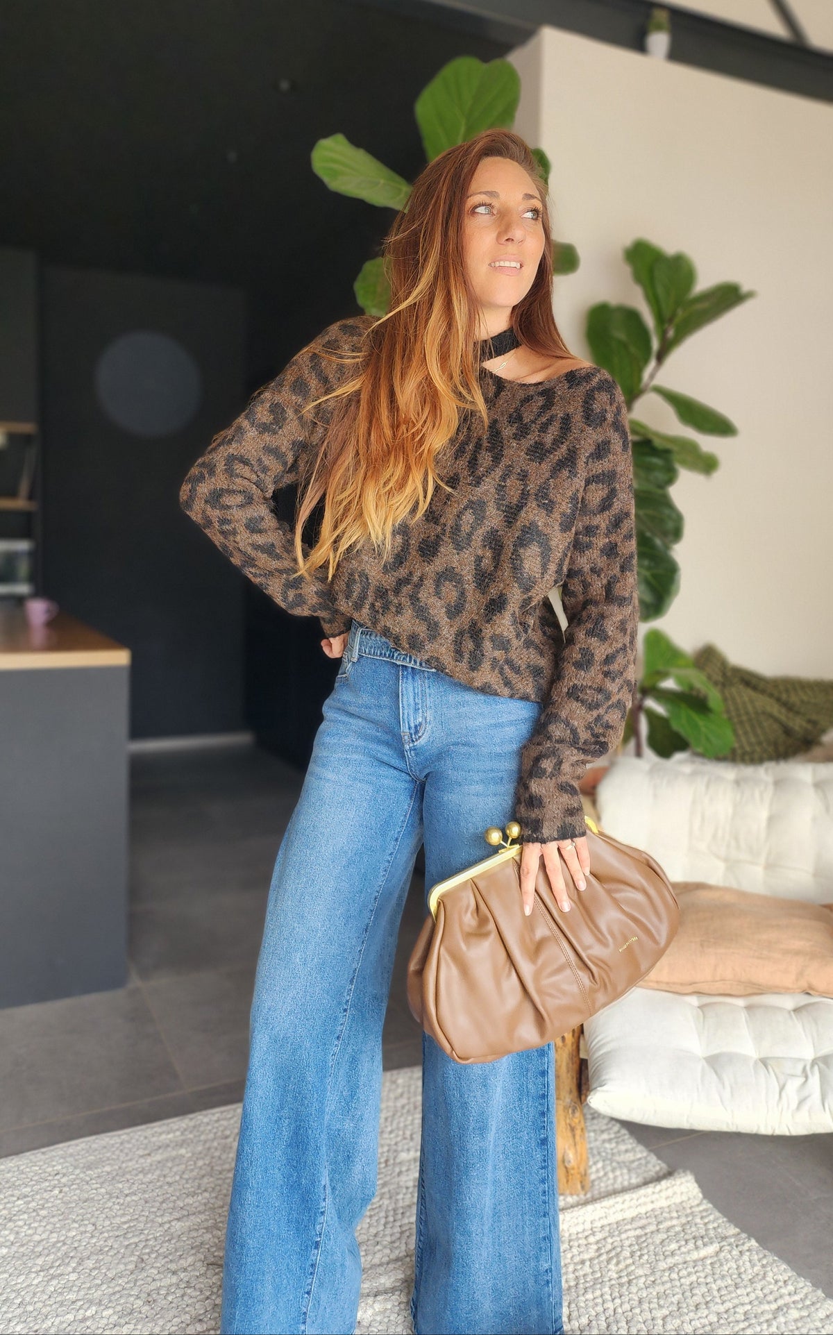 Pull SASKA – Marron et noir