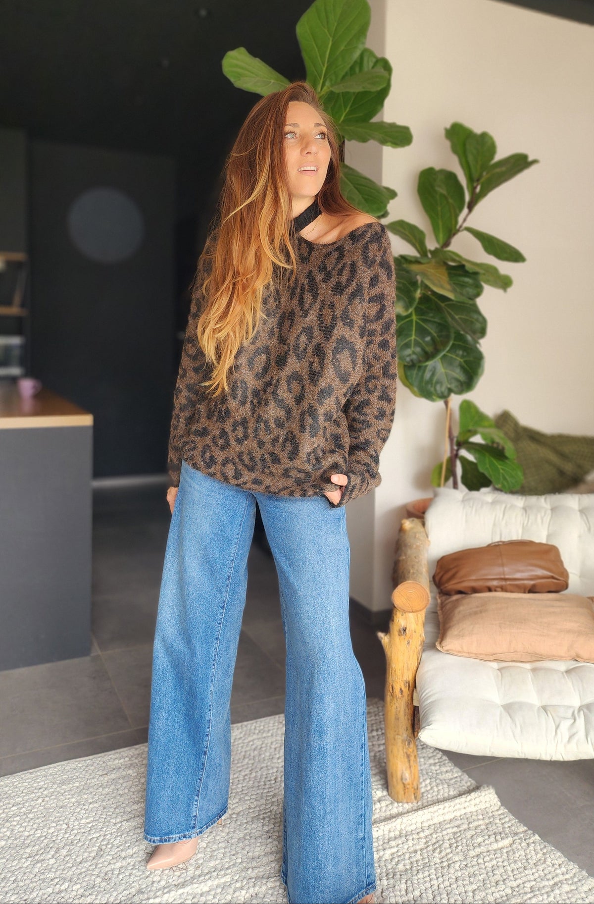 Pull SASKA – Marron et noir
