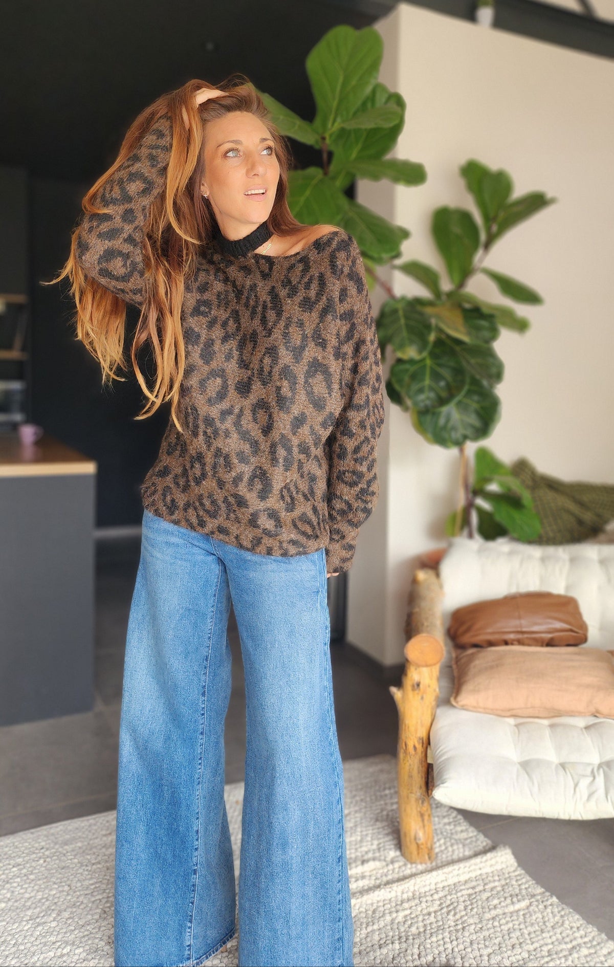 Pull SASKA – Marron et noir