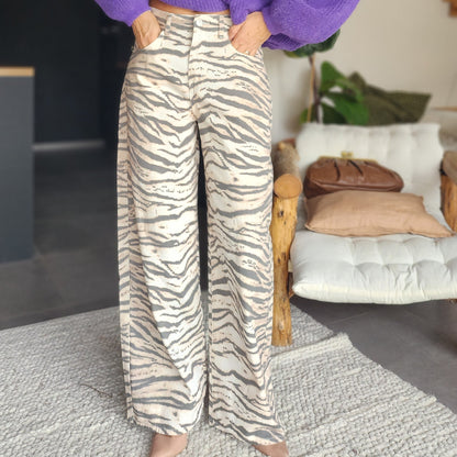 Jean ZÉBRA – Wide leg zébré
