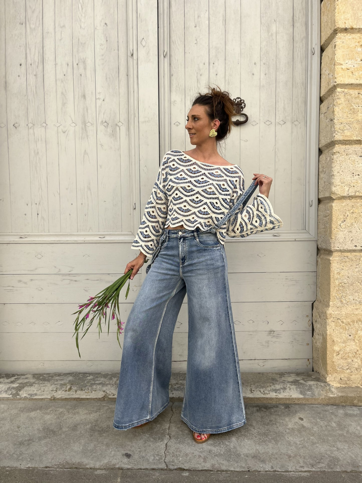 Haut crochet MALLORCA Bleu ciel