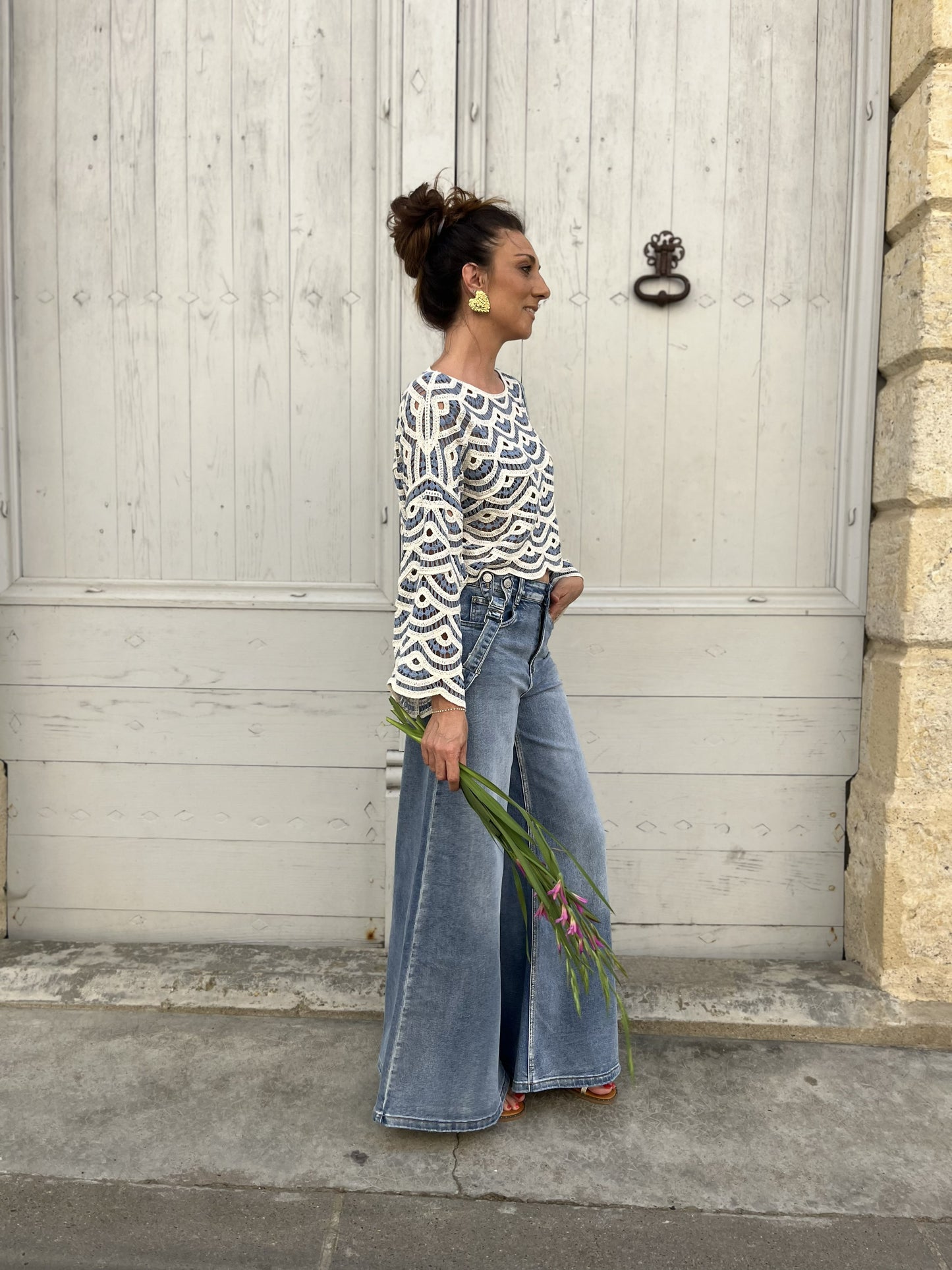 Haut crochet MALLORCA Bleu ciel