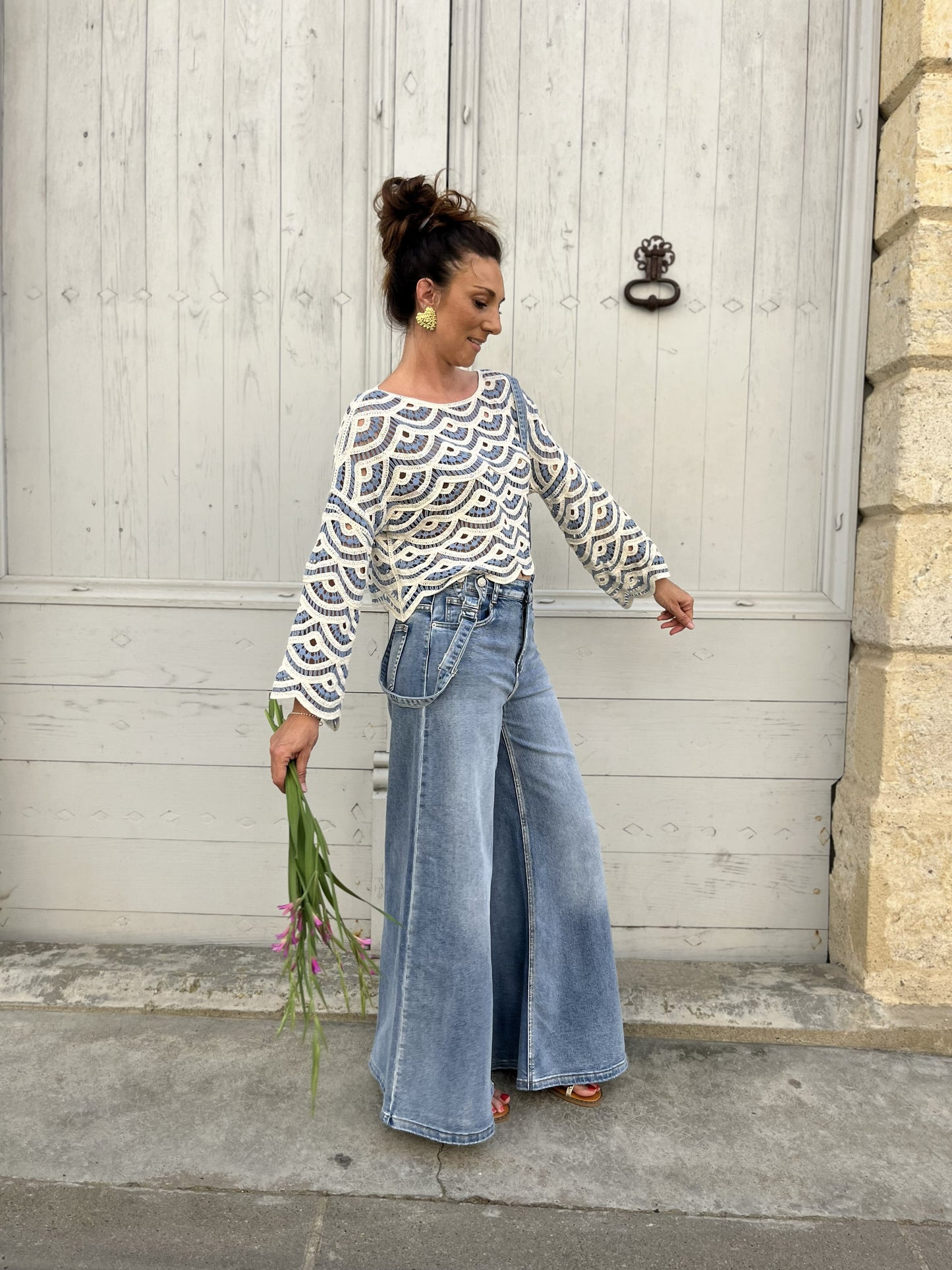Haut crochet MALLORCA Bleu ciel