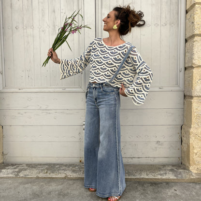 Haut crochet MALLORCA Bleu ciel