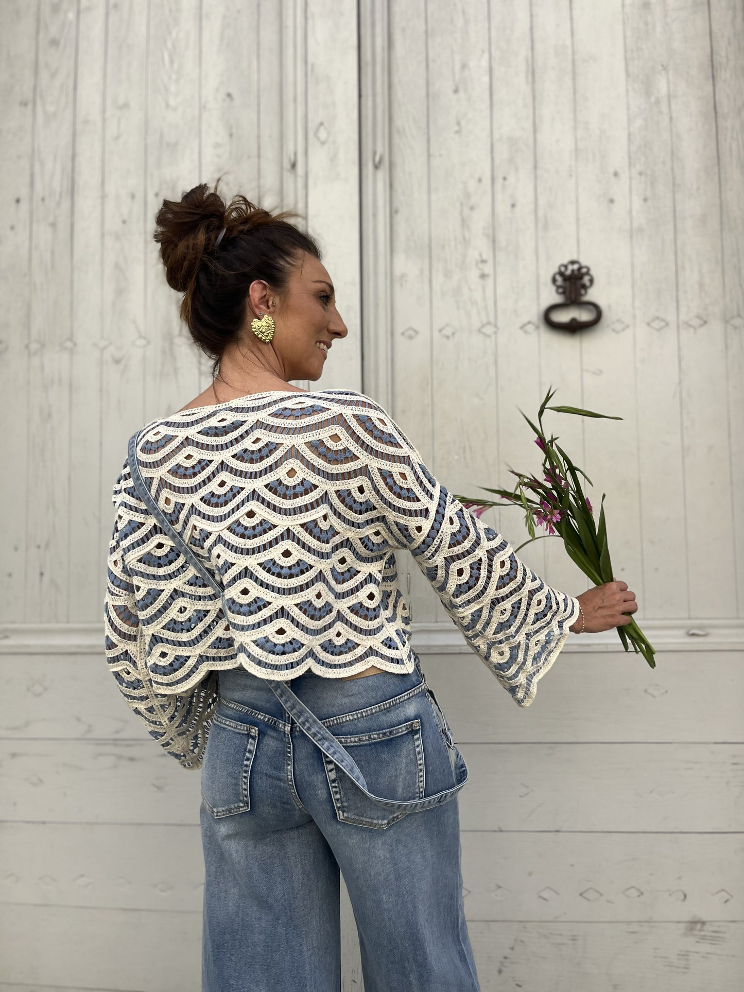 Haut crochet MALLORCA Bleu ciel
