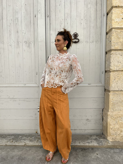 Haut CALYPSO - Dentelle Blanche