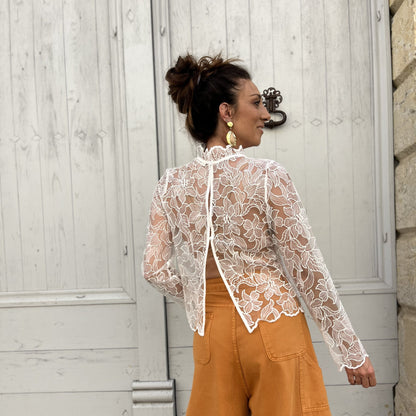 Haut CALYPSO - Dentelle Blanche