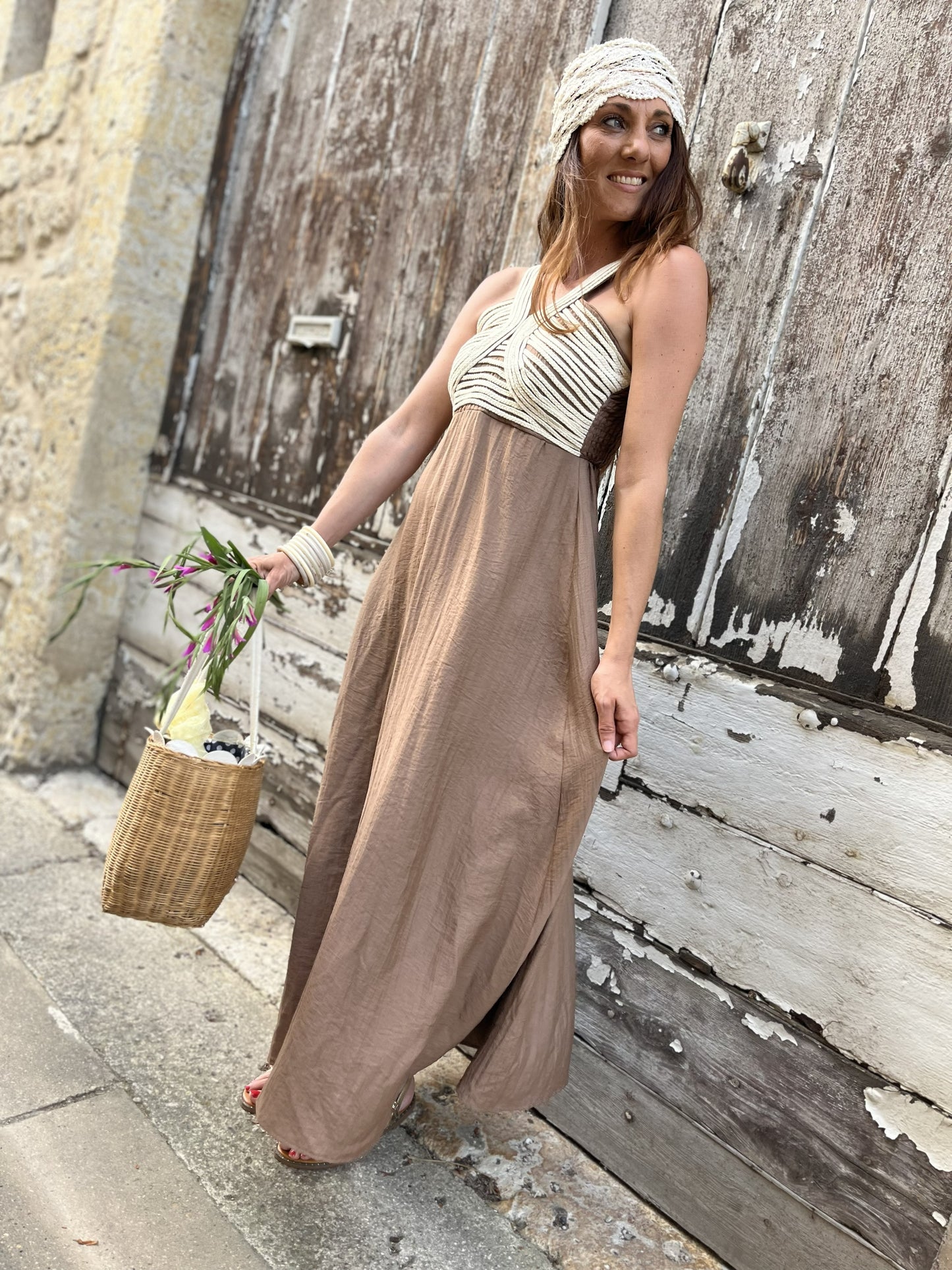 Robe longue NAYARA - Taupe