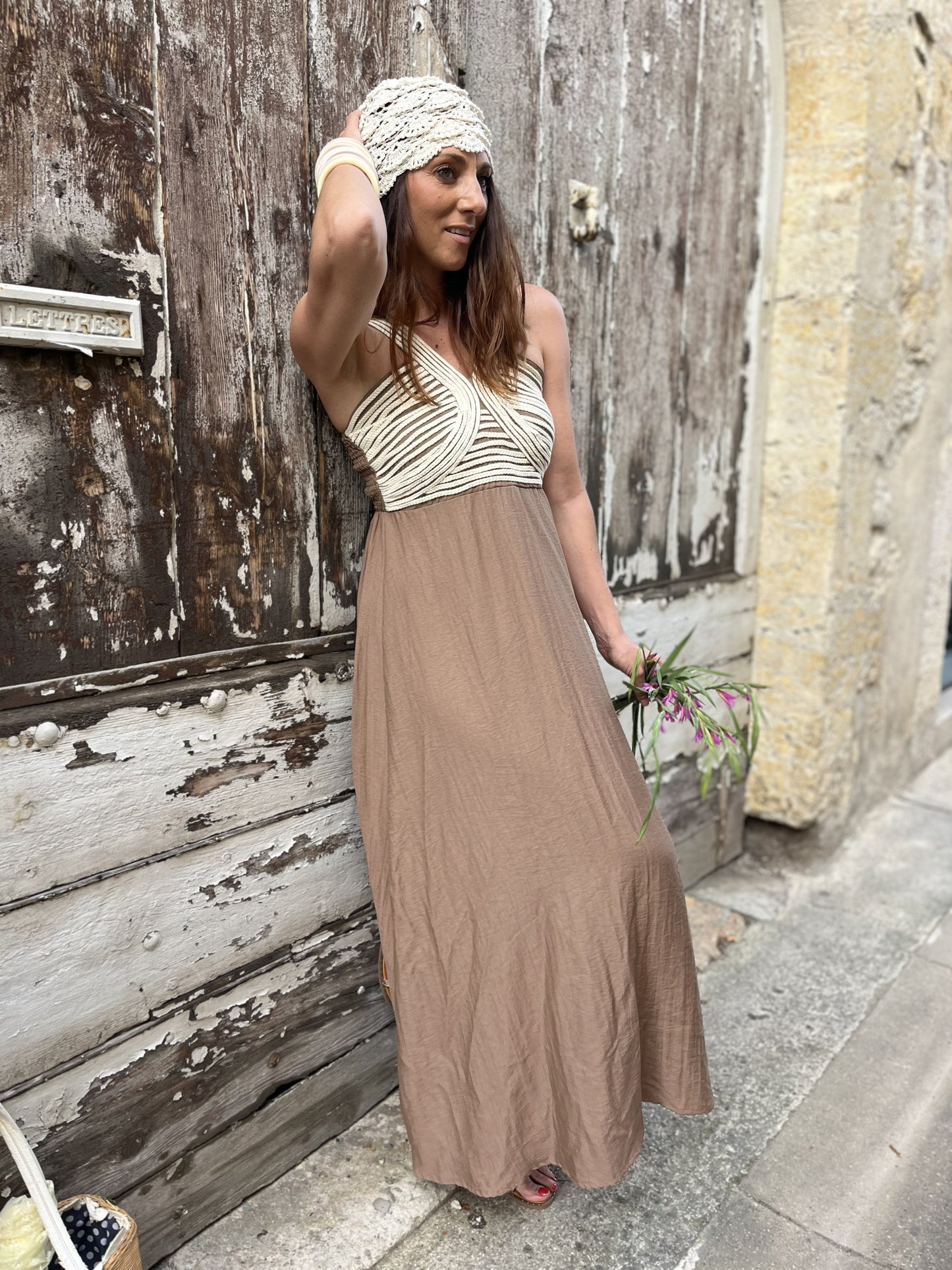 Robe longue NAYARA - Taupe