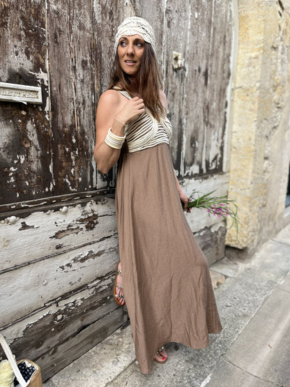 Robe longue NAYARA - Taupe