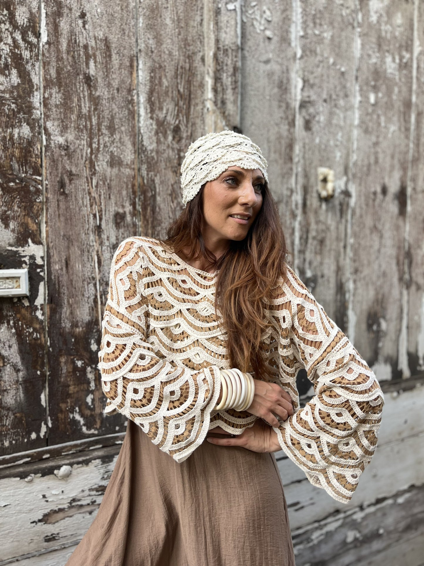 Haut crochet MALLORCA Noisette